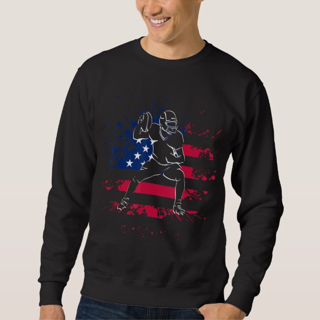 Sweatshirt Drapeau américain Patriotique Joueur de football a (Devant)
