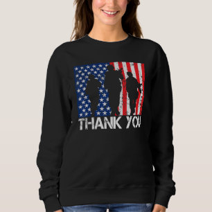 Sweatshirt Drapeau américain patriotique Merci Hommes Femmes 