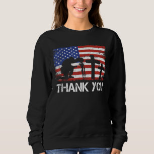 Sweatshirt Drapeau américain patriotique Merci Hommes Femmes