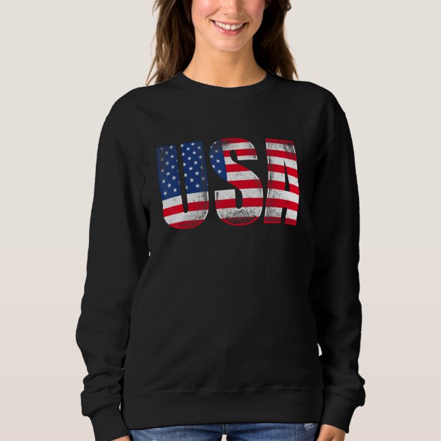 Sweatshirt Drapeau Américain Patriotique Pour Hommes Femmes E (Devant)