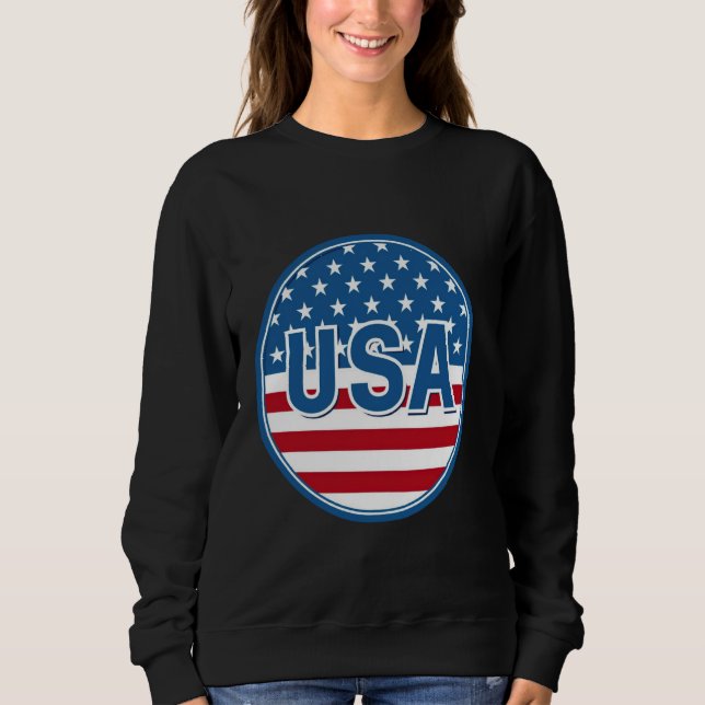 Sweatshirt Drapeau Américain Patriotique Pour Hommes Femmes E (Devant)