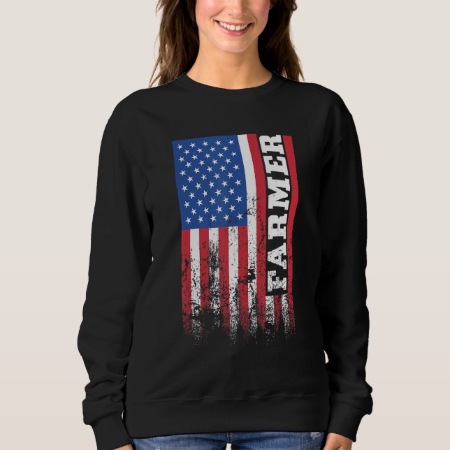 Sweatshirt Drapeau américain paysan vertical (Devant)
