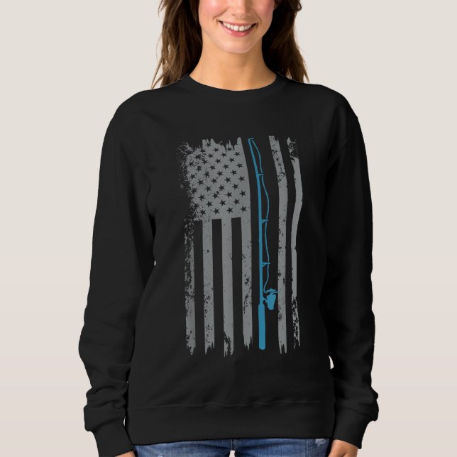 Sweatshirt Drapeau américain Pêche Vintage (Devant)