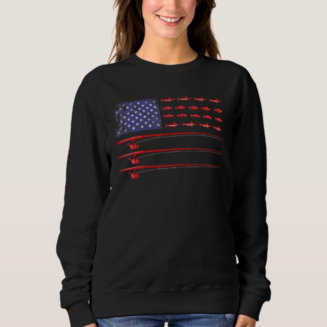 Sweatshirt Drapeau américain Pêche Vintage (Devant)