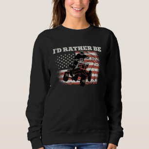 Sweatshirt Drapeau américain Quad ATV J'aimerais mieux être 1