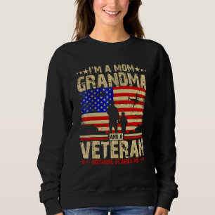 Sweatshirt Drapeau Américain Rien N'A Peur Une Maman Grand-Mè