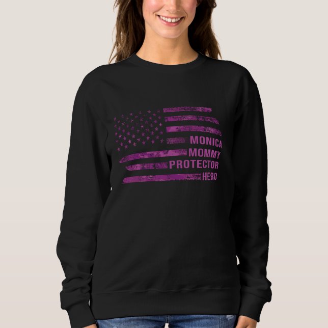 Sweatshirt Drapeau américain rose camo de protecteur maman fe (Devant)