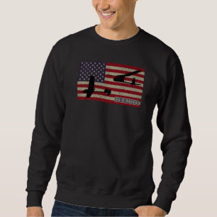 Sweatshirt Drapeau américain RQ 11 Raven Militaire UAV Drone