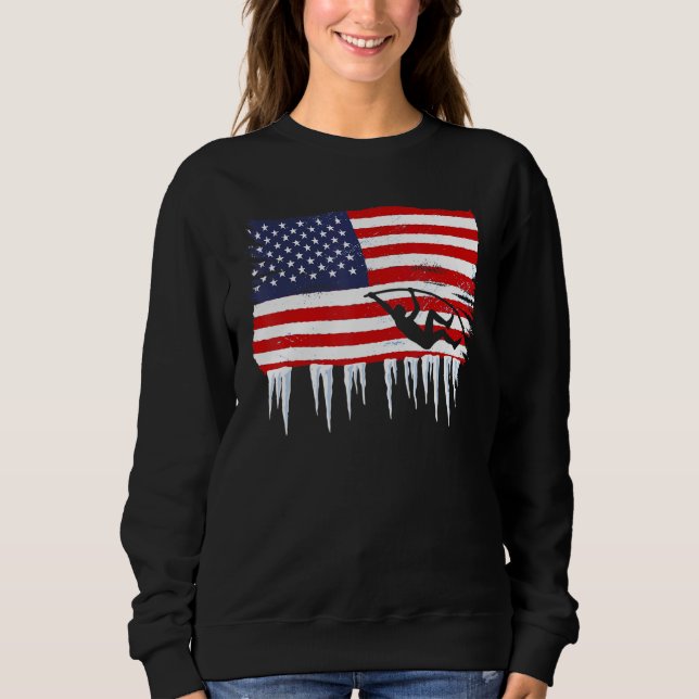 Sweatshirt Drapeau Américain  Saut à la perche 1 (Devant)