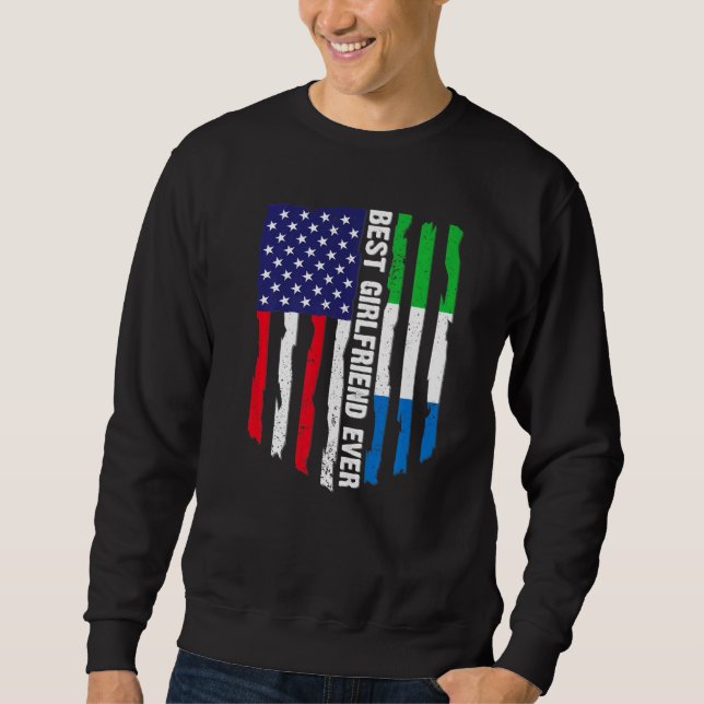 Sweatshirt Drapeau Américain Sierra Leone Drapeau Meilleure a (Devant)