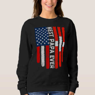Sweatshirt Drapeau américain Suisse Drapeau meilleur Papa Eve
