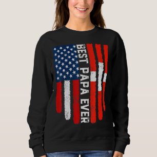 Sweatshirt Drapeau américain Suisse Drapeau meilleur Papa Eve