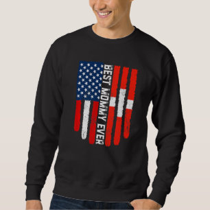 Sweatshirt Drapeau Américain Suisse Drapeau Meilleure maman J