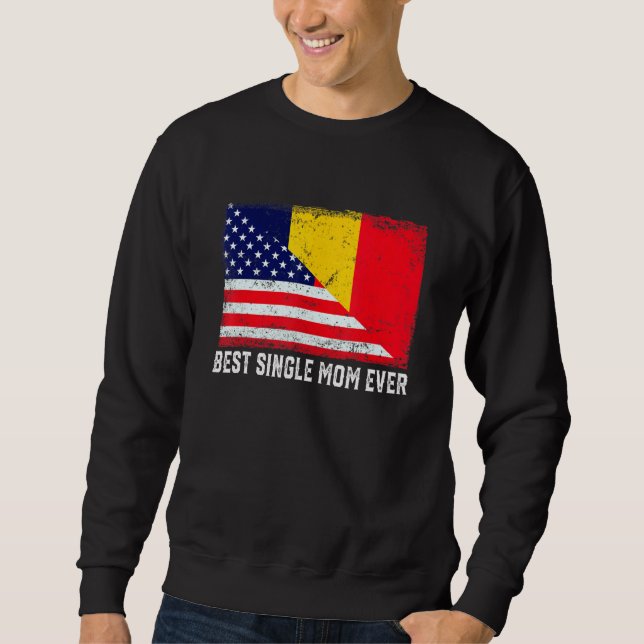 Sweatshirt Drapeau Américain & Tchad Drapeau Meilleur single  (Devant)