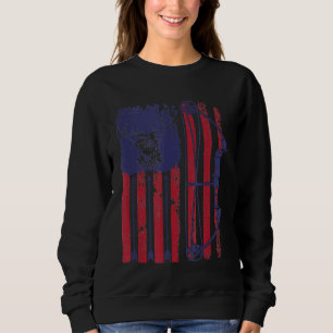 Sweatshirt Drapeau américain Tir à l'arc Bow Deer Bowhunting