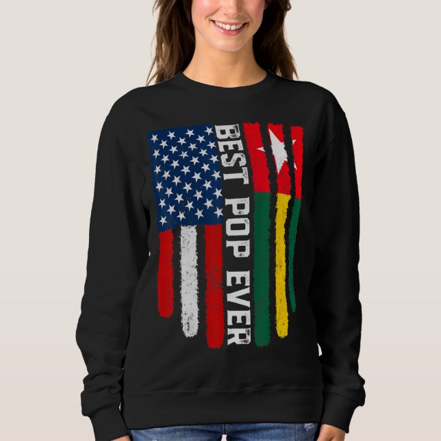 Sweatshirt Drapeau Américain Togo Drapeau Meilleur Pop Jamais (Devant)