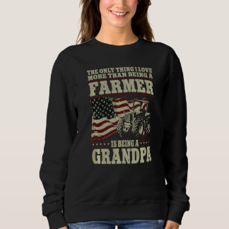 Sweatshirt Drapeau américain tracteur vintage grand-père agri