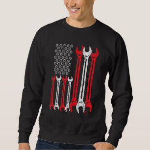 Sweatshirt Drapeau américain Usa Diesel Mécanique Automobile