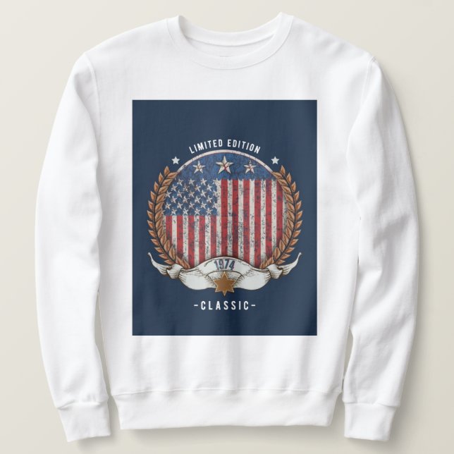 Sweatshirt Drapeau américain vintage 1974 (Design devant)