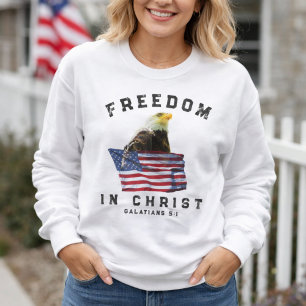 Sweatshirt Drapeau américain vintage aigle chrétien patriotiq