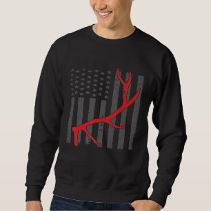 Sweatshirt Drapeau américain vintage chasse élaphe drôle Usa