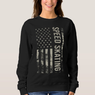 Sweatshirt Drapeau américain vintage de patinage de vitesse