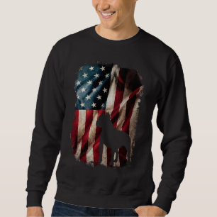 Sweatshirt Drapeau américain vintage Pitbull chien molosse pi