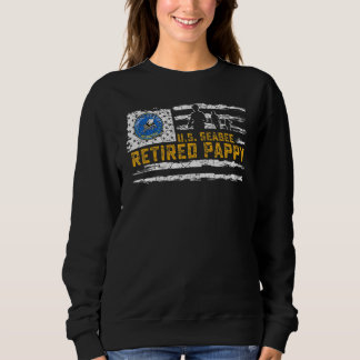 Sweatshirt Drapeau américain vintage USA Fier ancien Seabee a