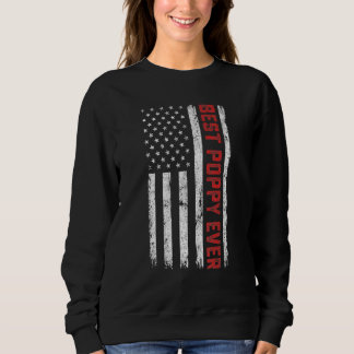 Sweatshirt Drapeau américain vintage USA Meilleur coquelicot