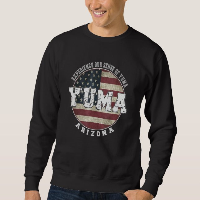 Sweatshirt Drapeau américain vintage Yuma Arizona (Devant)