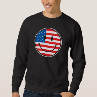 Sweatshirt Drapeau américain, visage joyeux
