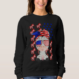 Sweatshirt Drapeau américain Zebra 4 juillet patriotique