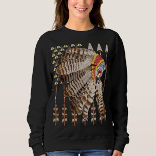 Sweatshirt Drapeau amérindien américain Cherokee Patriotic In