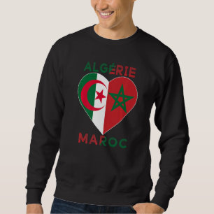 Sweatshirt Drapeau Amour Maroc Algérie I Love Maroc Algérie S