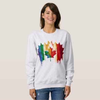 Sweatshirt Drapeau arc-en-ciel canadien Feuille d'érable LGTB