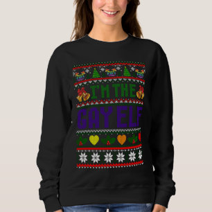 Sweatshirt Drapeau arc-en-ciel de lutin gay Fierté gay Noël l