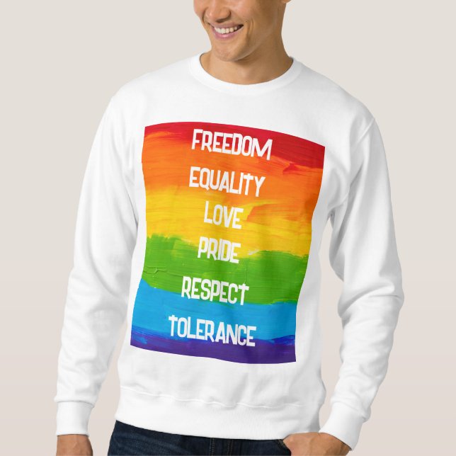 Sweatshirt Drapeau arc-en-ciel gay lesbienne LGBT (Devant)