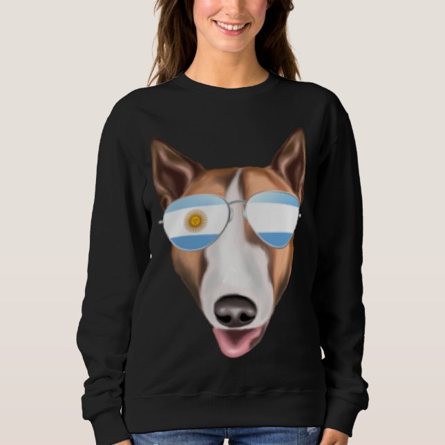 Sweatshirt Drapeau Argentin Bull Terrier Chien Argentine Poch (Devant)