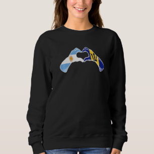Sweatshirt Drapeau argentin de la Barbade Barbadiens Cœur arg