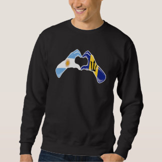 Sweatshirt Drapeau argentin de la Barbade Barbadiens Cœur arg