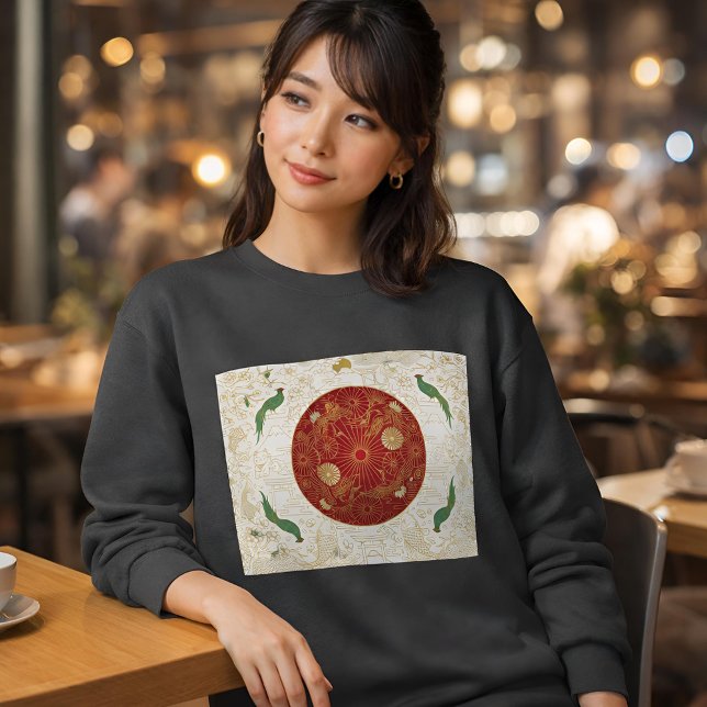 Sweatshirt Drapeau Art Déco du patrimoine | Japon | Classique (Lifestyle Shot)