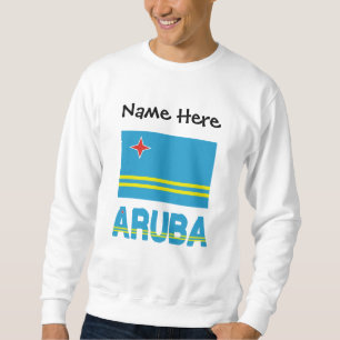 Sweatshirt Drapeau arubais d'Aruba Personnalisation noire 