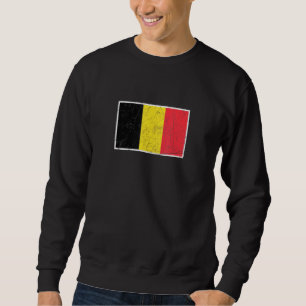 Sweatshirt Drapeau Belge Avec Couleurs Nationales Belges Vint
