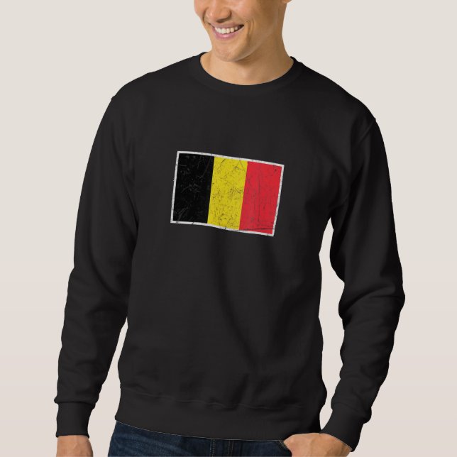 Sweatshirt Drapeau Belge Avec Couleurs Nationales Belges Vint (Devant)
