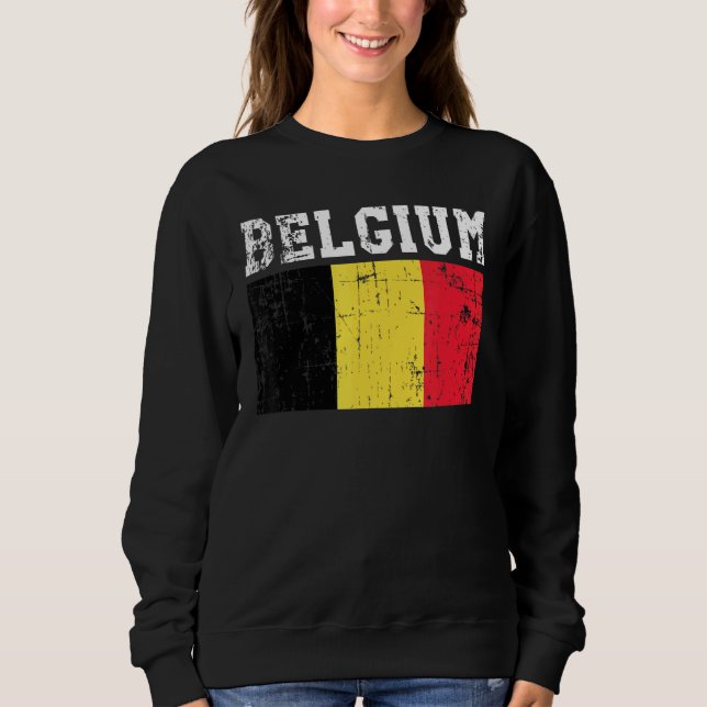Sweatshirt Drapeau belge Retro Vintage (Devant)