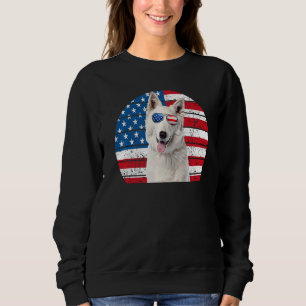 Sweatshirt Drapeau blanc allemand berger américain 4juillet G