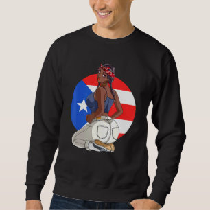 Sweatshirt Drapeau Boricua Morena Puerto Rican Girl Porto Ric
