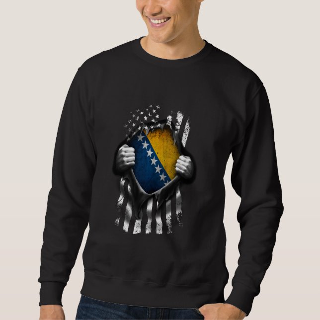 Sweatshirt Drapeau bosniaque américain (Devant)