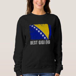 Sweatshirt Drapeau Bosnie-Herzégovine Meilleure Famille Gigi