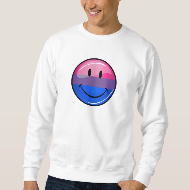 Sweatshirt Drapeau brillant heureux de fierté de bisexualité (Devant)